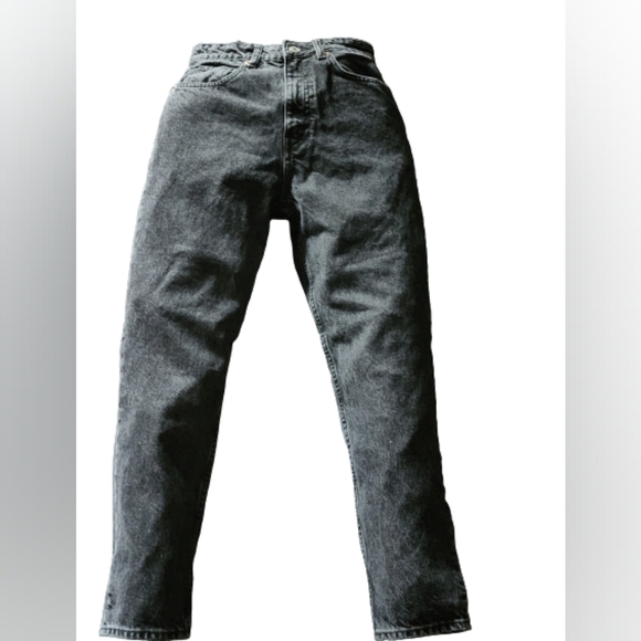 Zara washed grey high rise denim Tapered jeans size US6 - Picture 2 of 6